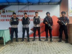 Personel OMP Rinjani 2024 Polres Bima Kota Amankan Kantor dan Logistik KPU Kota Bima