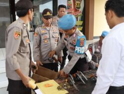 Sie Propam Polres Bima Kota Gelar Pemeriksaan Administrasi dan Pengawasan Senpi Organik Polri