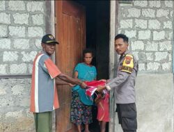 Sambut HUT RI ke-80, Polsek Jajaran Polres Bima Kota Ajak Warga Pasang Bendera Merah Putih dan Umbul-Umbul