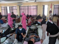‎Peringati Hari Jadi Humas Polri ke-74, Polres Bima Kota Gelar Donor Darah Serentak